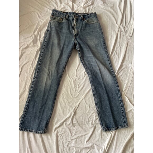 Vintage Levis 505 USA Regular Fit Straight 80's Denim Jeans W34 L30 Distressed - Picture 1 of 8